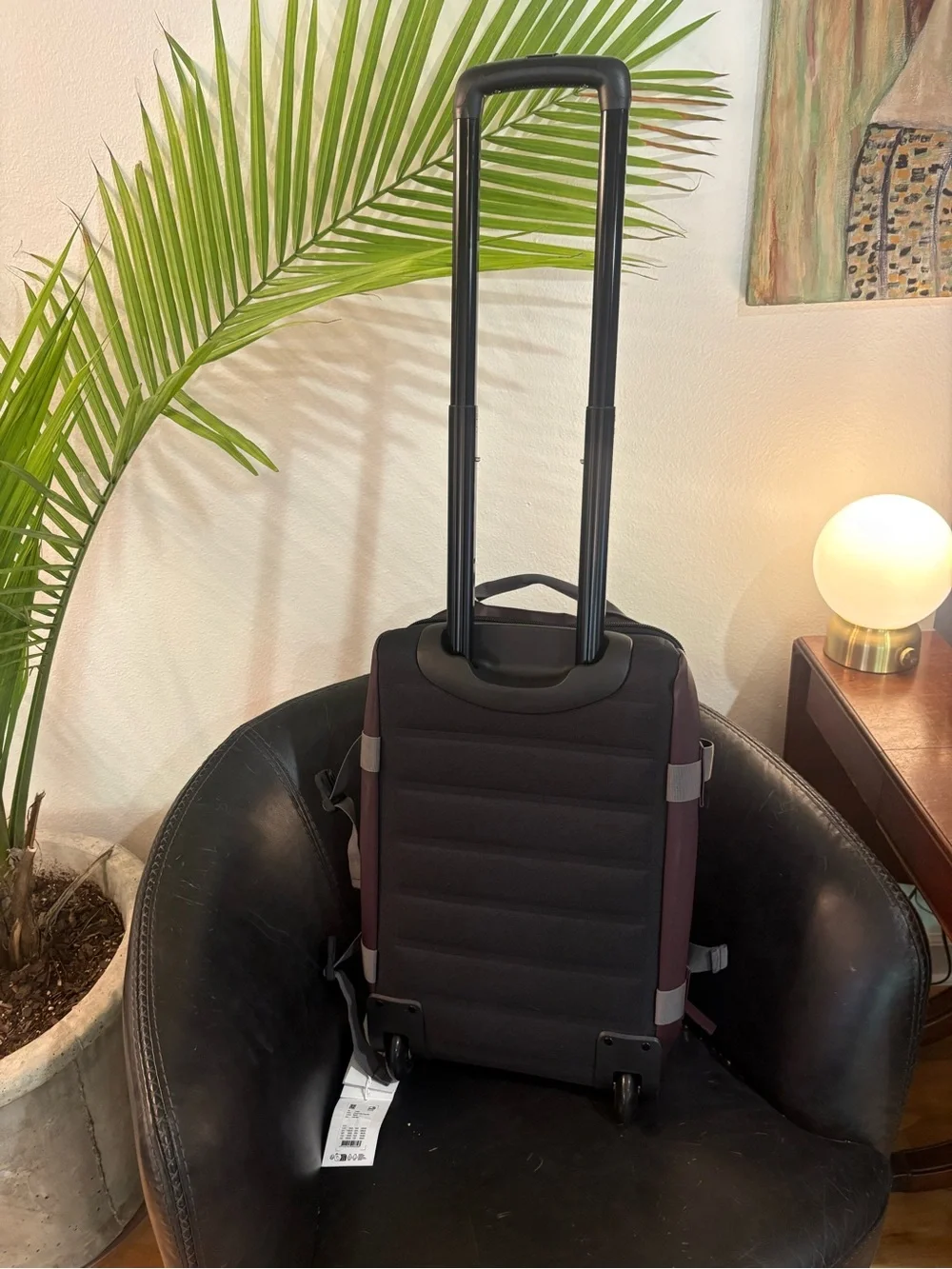 Rains Texel Cabin Bag in Dark Brown with Grey Straps